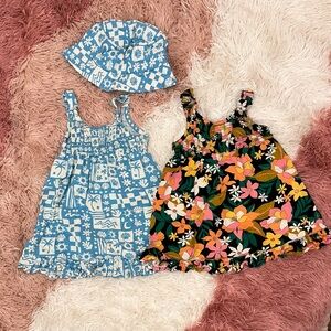 Volcom Girls Blue & Black Floral Casual Sundress Set